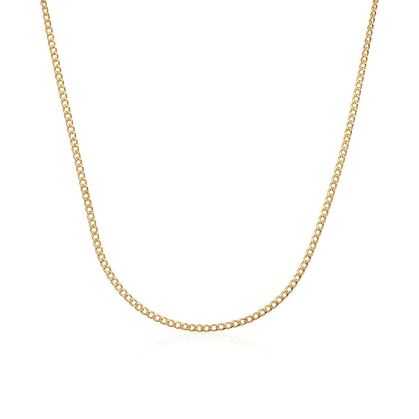 Solid Gold Curb Chain Necklace