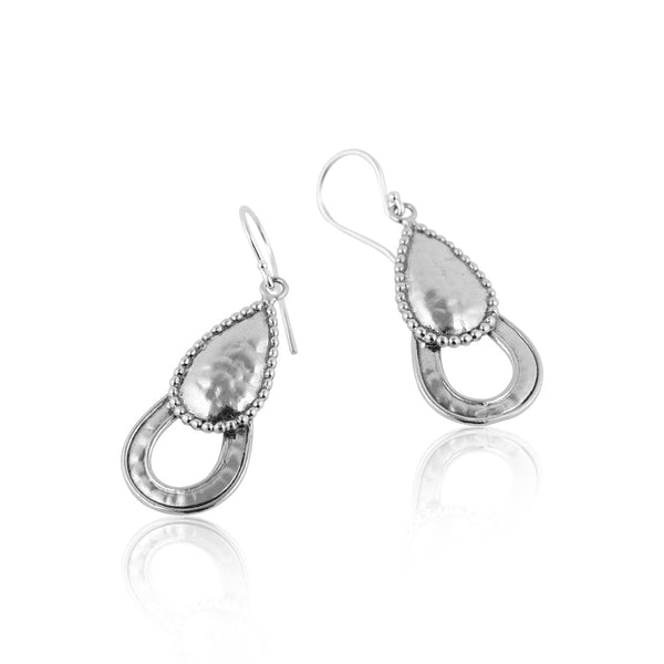 Double Tear Drop Dangle Earrings Sterling Silver - Danny Newfeld Collection