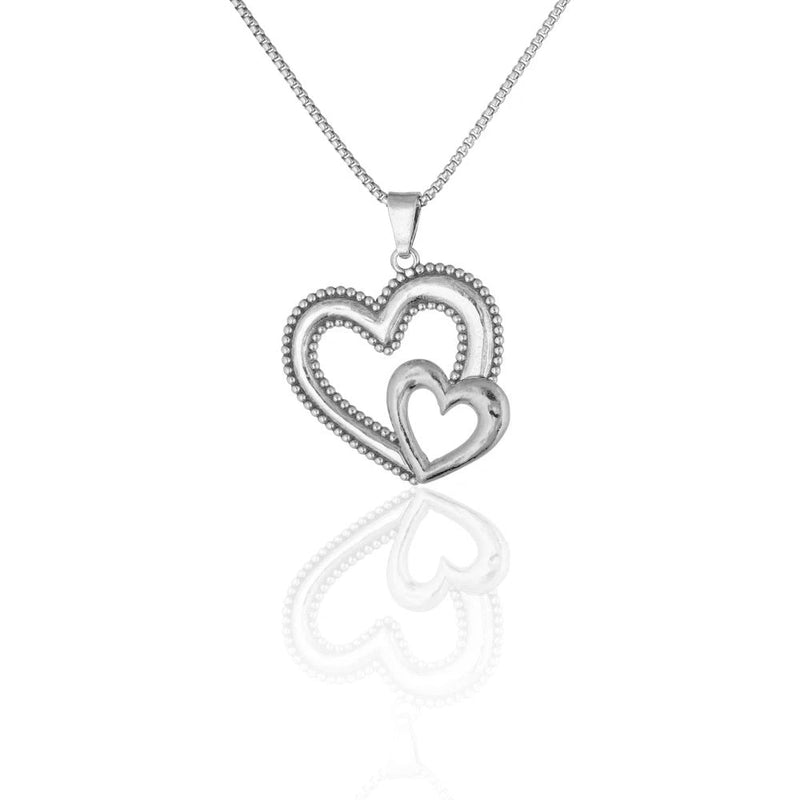 Nested Heart Pendant Necklace Sterling Silver - Danny Newfeld Collection