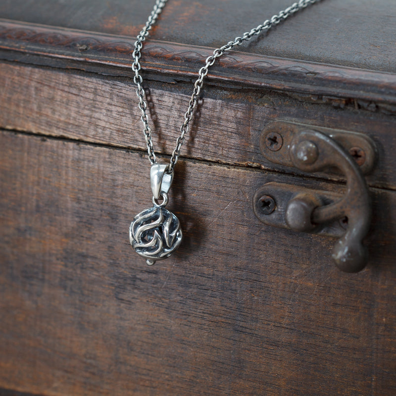 Men's Sterling Silver Filigree Ball Pendant Necklace - Danny Newfeld Collection