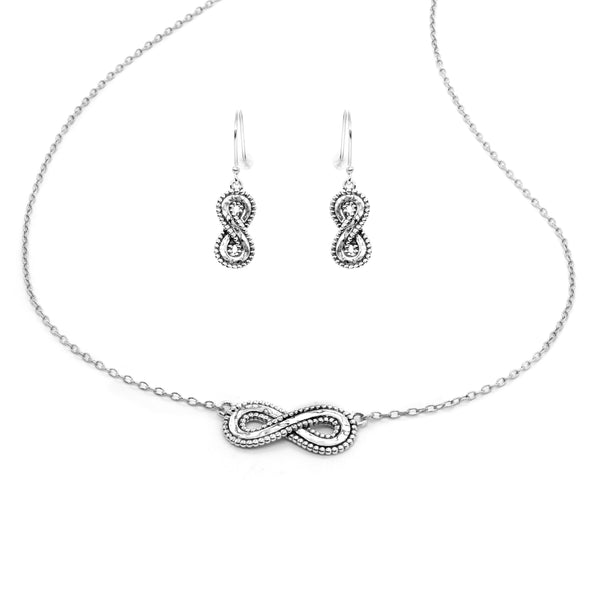 Infinity Earrings and Necklace Set