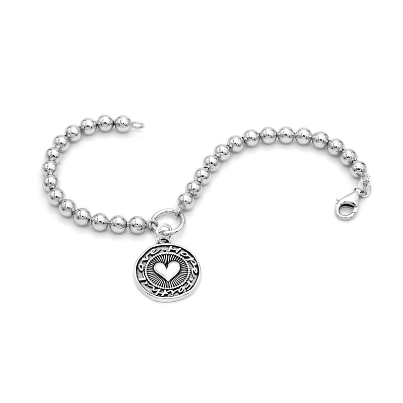 Set of Love, Faith, Hope Necklace and Beaded Bracelet